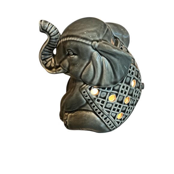 BETTER HOMES & GARDENS Ceramic Elephant Lamp 6" High Grey ***READ - Picture 4 of 10